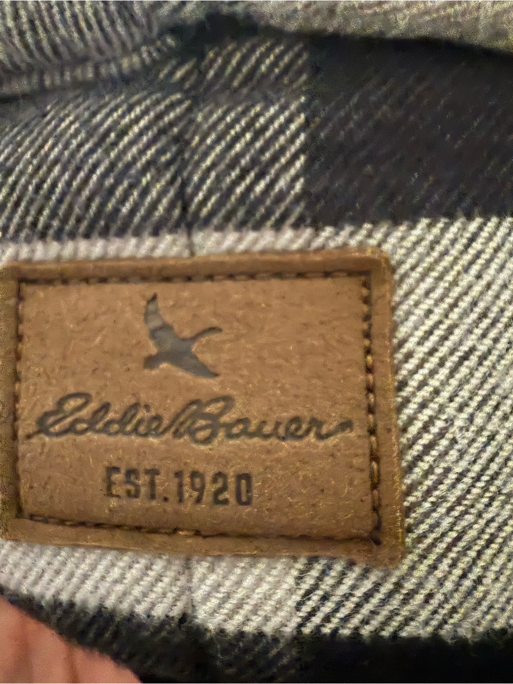 Eddie Bauer Brown Leather Patch Plaid Men’s Hat
